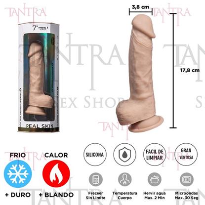 Real Skin Model 1 - Dildo con funcion Termoreactiva de Silicona Líquida de 18 cm